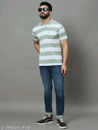 Men's Polo Collar Striper Tshirt