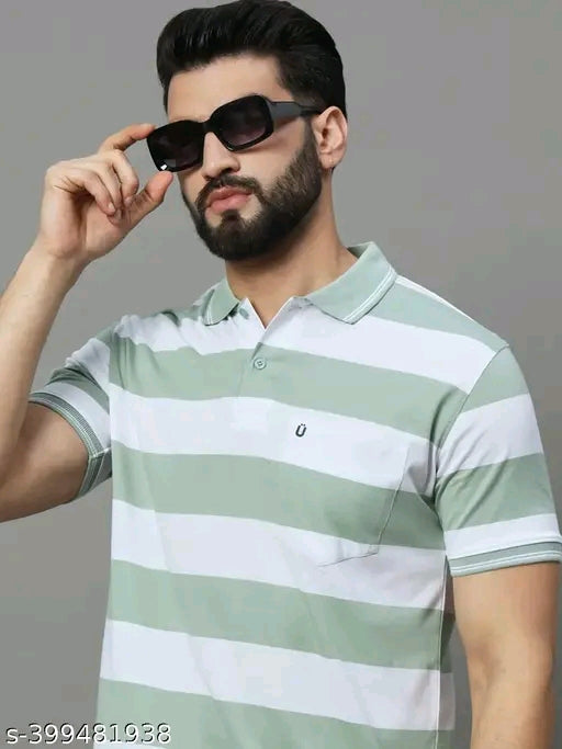 Men's Polo Collar Striper Tshirt