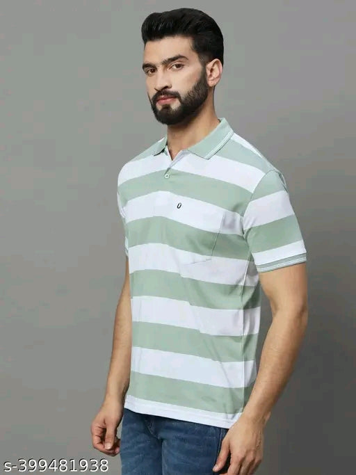 Men's Polo Collar Striper Tshirt