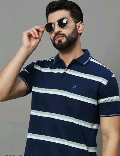Men's Polo Collar Striper Tshirt