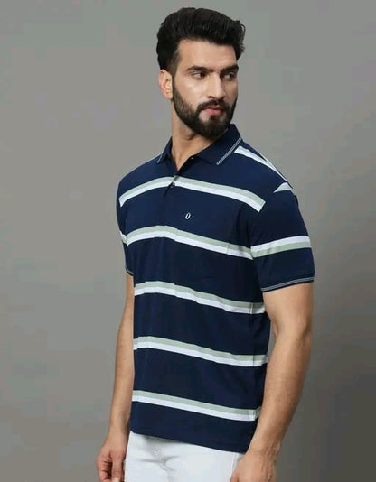 Men's Polo Collar Striper Tshirt